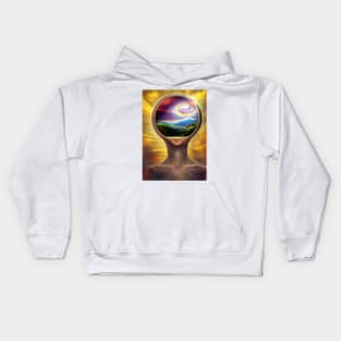 Alien world surrealism ufo cosmos Kids Hoodie